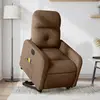 vidaXL Fauteuil inclinable de massage électrique Marron Tissu