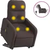 vidaXL Fauteuil inclinable de massage électrique Marron foncé Tissu