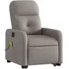 vidaXL Fauteuil inclinable de massage électrique Taupe Tissu