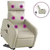 vidaXL Fauteuil inclinable de massage électrique crème similicuir