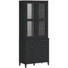 vidaXL Buffet VIKEN noir 80x40x190 cm bois massif de pin