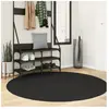 vidaXL Tapis HUARTE à poils courts doux et lavable noir Ø 160 cm