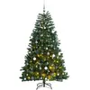 vidaXL Sapin de Noël artificiel articulé 300 LED et boules 240 cm