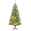 vidaXL Sapin de Noël artificiel 300 LED&boules&neige floquée 210 cm