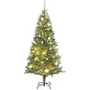 vidaXL Sapin de Noël artificiel 300 LED&boules&neige floquée 240 cm