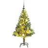 vidaXL Sapin de Noël artificiel 150 LED&boules&neige floquée 150 cm