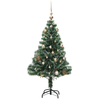 vidaXL Sapin de Noël artificiel 150 LED&boules&neige floquée 120 cm