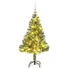 vidaXL Sapin de Noël artificiel 150 LED&boules&neige floquée 150 cm