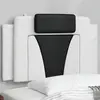 vidaXL Coussin de tête de lit noir et blanc 90 cm similicuir