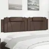 vidaXL Coussin de tête de lit marron 200 cm similicuir
