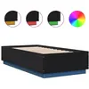 VIDAXL Bedframe met LED-verlichting bewerkt hout zwart 90x190 cm3209661