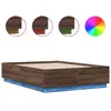 vidaXL Vidaxl Cadre De Lit Avec Led Sans Matelas Chêne Marron 135x190 Cm