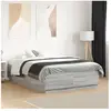 Cadre de lit sonoma gris 140x190 cm bois d'ingénierie Vidaxl Grey sonoma