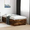 Cadre de lit avec lumières led chêne fumé 75x190 cm Vidaxl Smoked oak