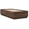 vidaXL Cadre de lit avec lumières LED chêne marron 90x190 cm