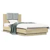 vidaXL Cadre de lit tête de lit et lumières LED chêne sonoma 90x190 cm