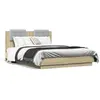 vidaXL Cadre de lit tête de lit et lumières LED chêne sonoma 120x190cm
