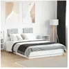 vidaXL Cadre de lit avec tête de lit et lumières LED blanc 140x200 cm