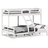 vidaXL Lit superposé 80x200/140x200 cm blanc bois de pin massif