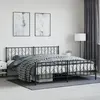 Vidaxl cadre de lit métal sans matelas avec pied de lit noir 193x203cm