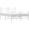 vidaXL Cadre de lit métal avec tête de lit/pied de lit blanc 140x190cm