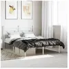 vidaXL Cadre de lit métal avec tête de lit blanc 140x190 cm