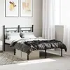 vidaXL Cadre de lit métal avec tête de lit noir 120x190 cm