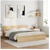 vidaXL Cadre de lit avec tête de lit et LED chêne sonoma 200x200 cm