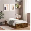 vidaXL Cadre de lit et tiroirs chêne fumé 90x190 cm bois d'ingénierie