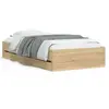 vidaXL Cadre de lit avec tiroirs sans matelas chêne sonoma 90x200 cm