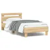 vidaXL Cadre de lit tête de lit et lumières LED chêne sonoma 90x200 cm