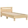 vidaXL Cadre de lit tête de lit et lumières LED chêne sonoma 100x200cm