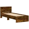 vidaXL Cadre de lit tête de lit chêne fumé 90x190 cm bois ingénierie