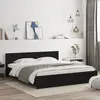 vidaXL Cadre de lit avec tête de lit noir 200x200 cm