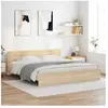 vidaXL Cadre de lit avec tête de lit chêne sonoma 200x200 cm