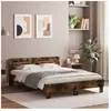 vidaXL Cadre de lit avec tête de lit chêne fumé 140x190 cm