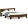 vidaXL Cadre de lit avec tête de lit chêne marron 140x190 cm