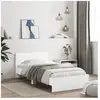vidaXL Cadre de lit avec tête de lit et lumières LED blanc 100x200 cm