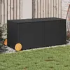 vidaXL Boîte de rangement de jardin et roues noir 283L résine tressée