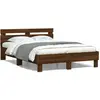 vidaXL Vidaxl Cadre De Lit Avec Led Sans Matelas Chêne Marron 135x190 Cm