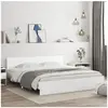 vidaXL Cadre de lit avec tête de lit et LED blanc 200x200 cm