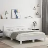 vidaXL Cadre de lit avec tête de lit et LED blanc 140x200 cm