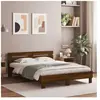 vidaXL Cadre de lit avec tête de lit et LED chêne marron 140x200 cm