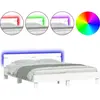 vidaXL Cadre de lit avec tête de lit et LED blanc 200x200 cm