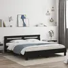 vidaXL Cadre de lit avec tête de lit et LED noir 200x200 cm