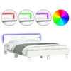 vidaXL Cadre de lit avec tête de lit et LED blanc 140x190 cm