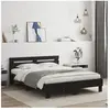 vidaXL Cadre de lit avec tête de lit et LED noir 140x190 cm