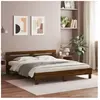 vidaXL Cadre de lit avec tête de lit et LED chêne marron 180x200 cm