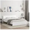 vidaXL Cadre de lit avec tête de lit blanc 140x190 cm