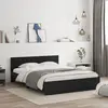 vidaXL Cadre de lit avec tête de lit noir 140x190 cm